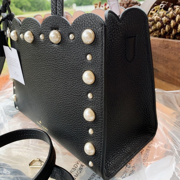 Kate Spade Purse Black Pearl Crossbody Tassel - Picture 4 of 8